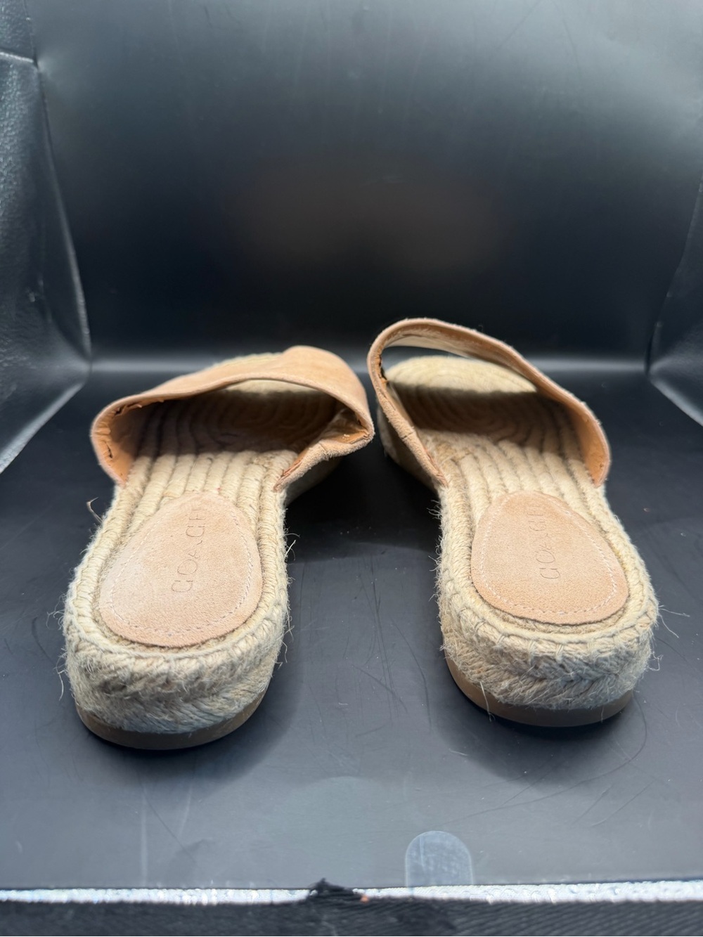 Coach Claudia Suede Espadrille Slide Sandals Beige Women’s Size 10B - Picture 5 of 9